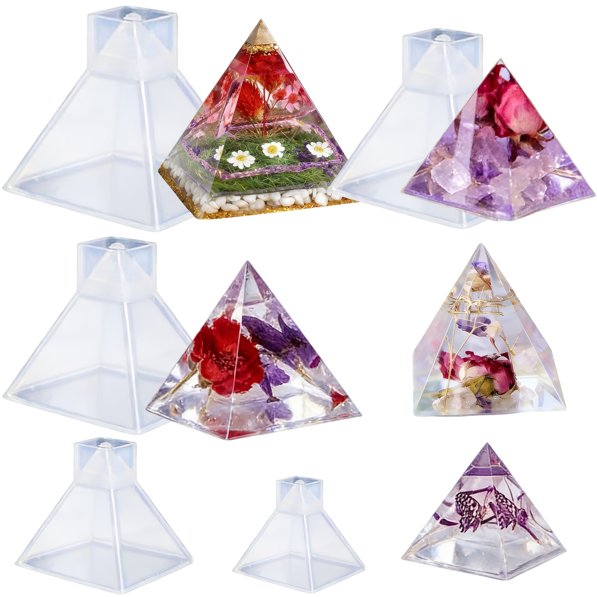 Resin Mold Jewelry - 5pc - Pyramid Resin Molds of