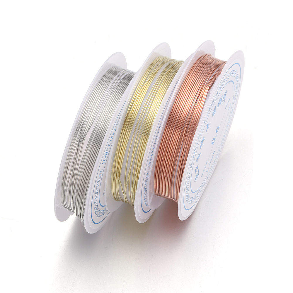 Jewelry Making Yarn - 1Roll 0.2/0.25/0.3/0.4/0.5/0.6/0.7/0.8/1mm Sturdy Copper Wire Beading