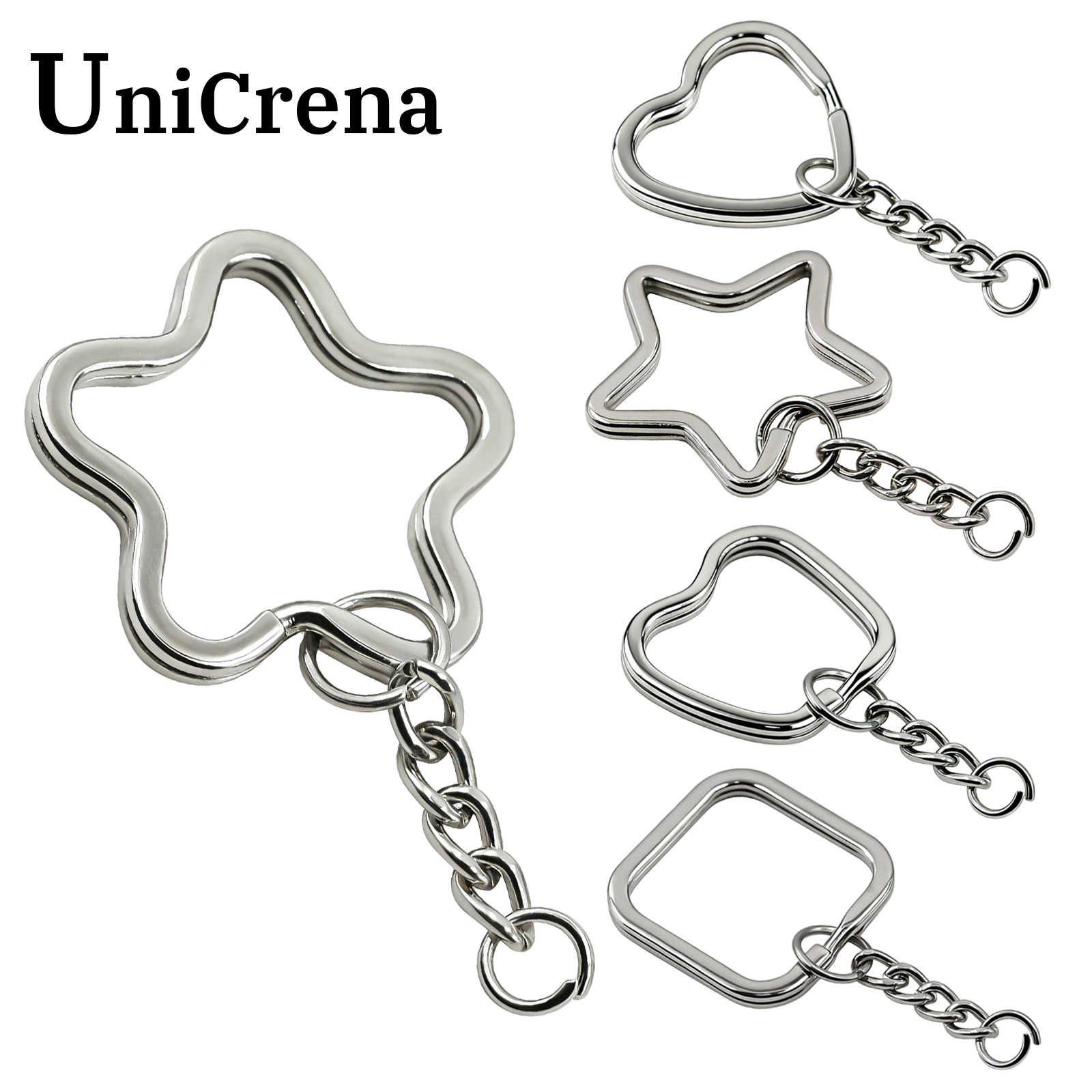 Jewelry Making Rings - UniCrena Split Ring Keychain with Chain