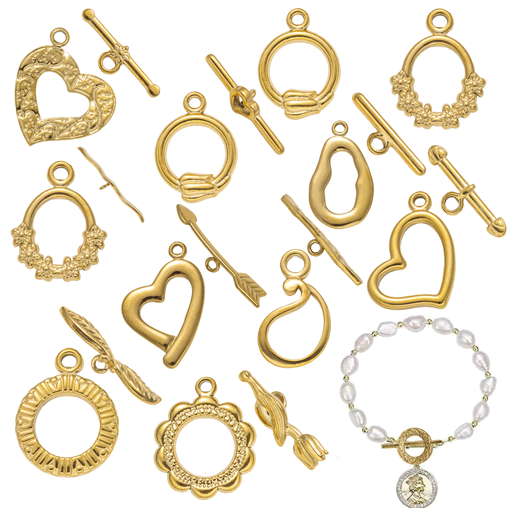 Jewelry Making Rings - 5 Sets Stainless Steel Toggle Clasp