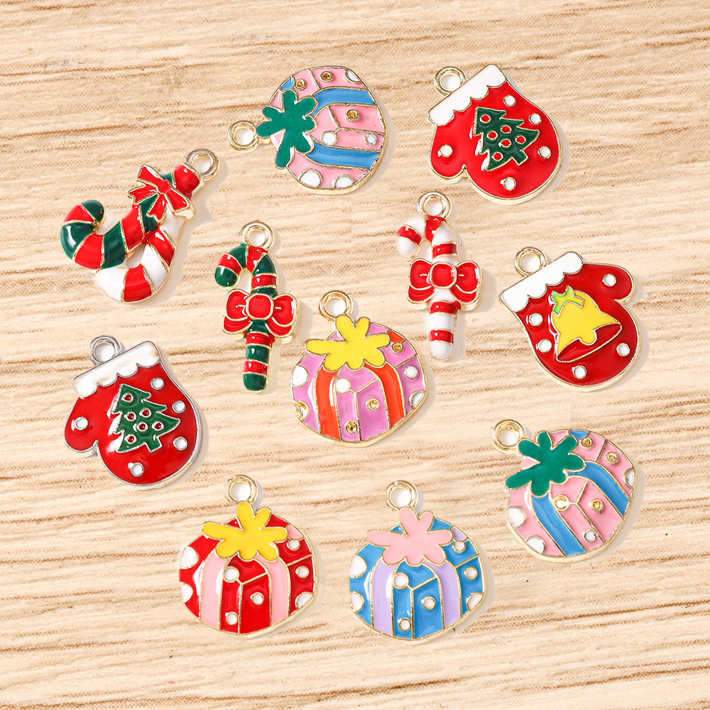 Jewelry Making Gloves - Tusember 10pcs Mix Cute Enamel Christmas