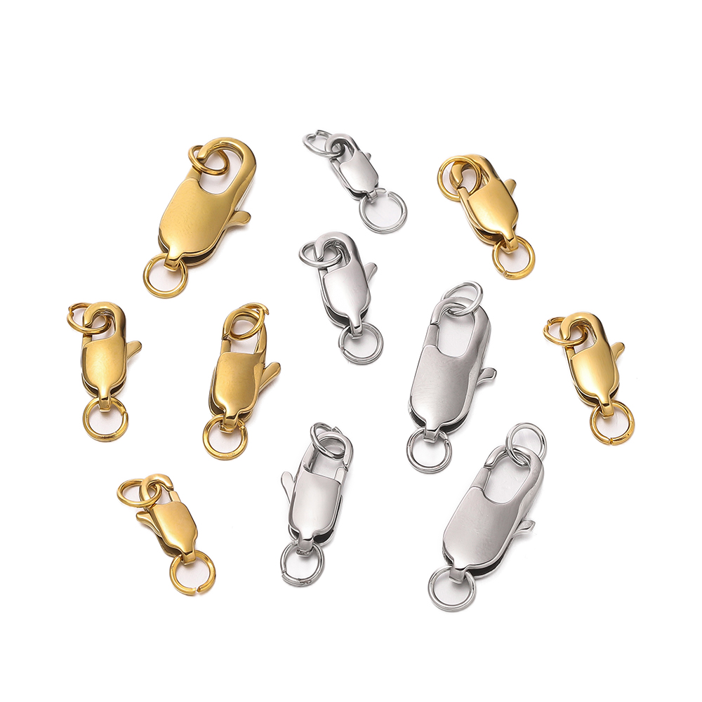 Jewelry Making Rings - 5pcs Gold/Steel Color Stainless Steel Rectangle