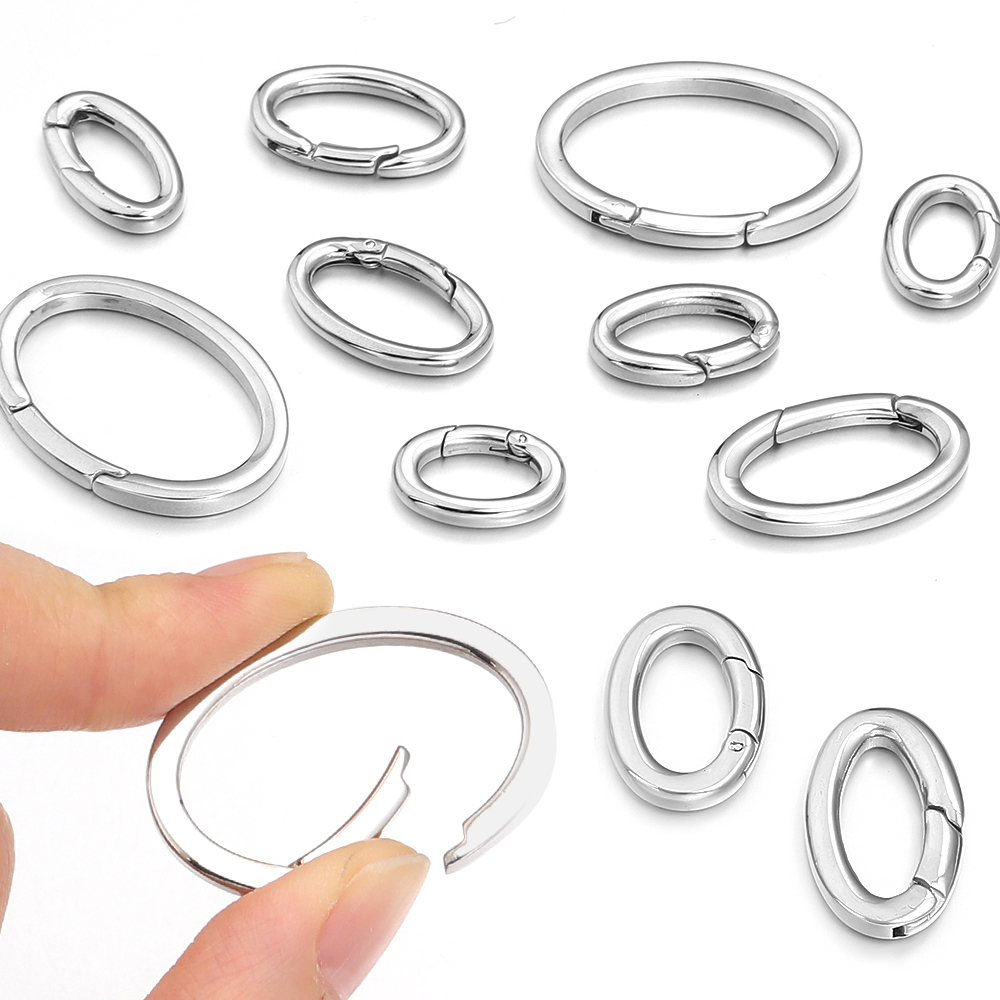 1pc Stainless Steel Spring Cla - Jewelry Making Rings บทวิจารณ์และราคา
