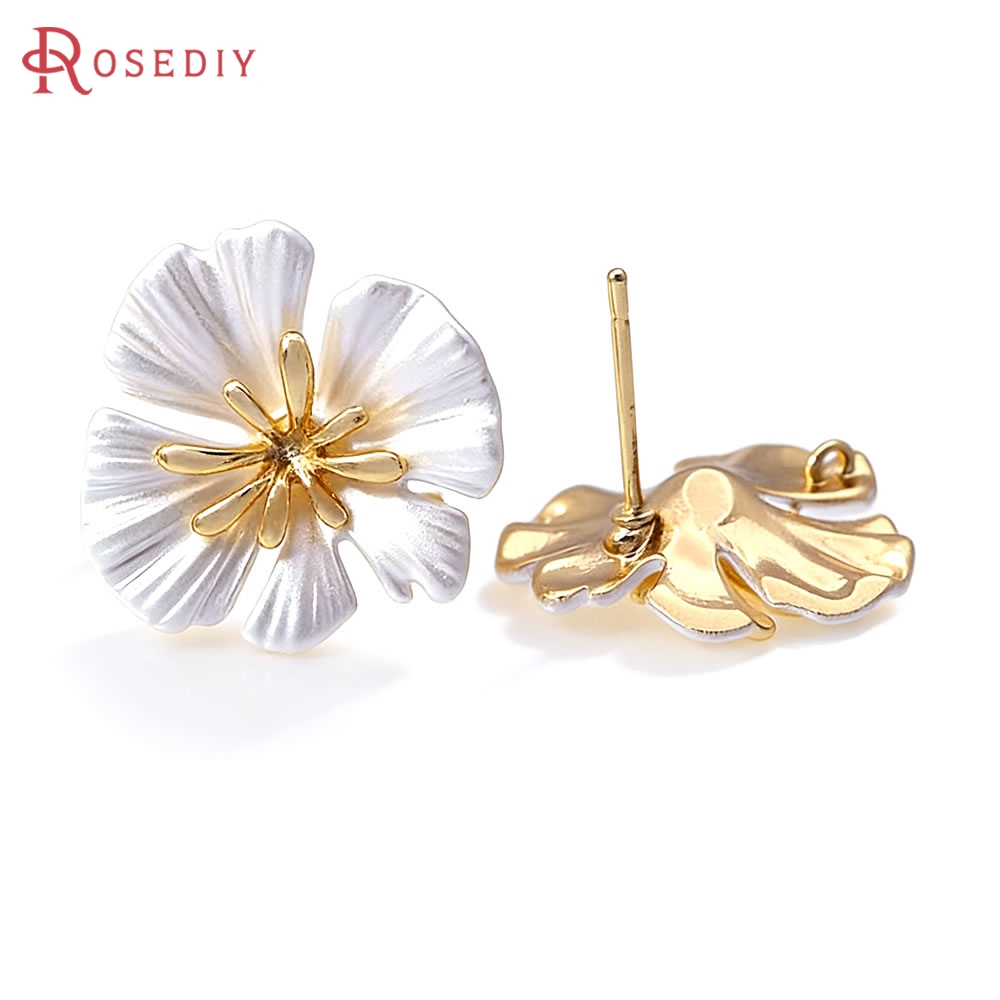 18K Gold Color Brass Flower St - Jewelry Making Gold บทวิจารณ์และราคา