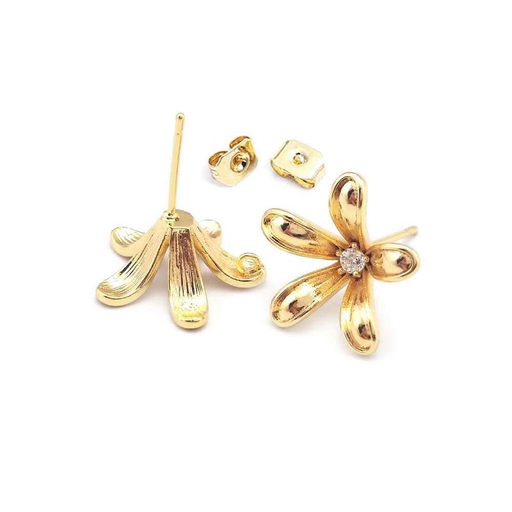 18K Gold Color Brass Flower St - Jewelry Making Gold บทวิจารณ์และราคา