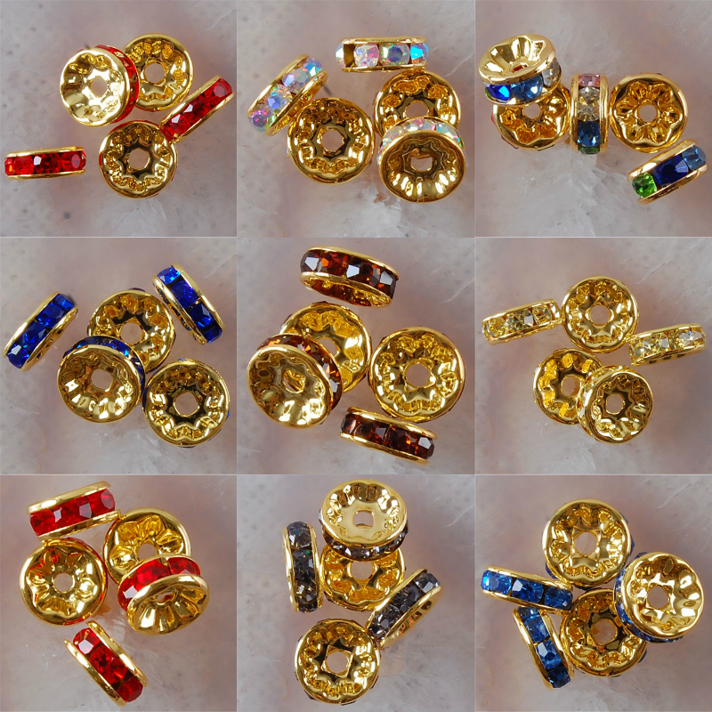 5Pcs Multicolor Crystal Gold C - Jewelry Making Classes บทวิจารณ์และราคา