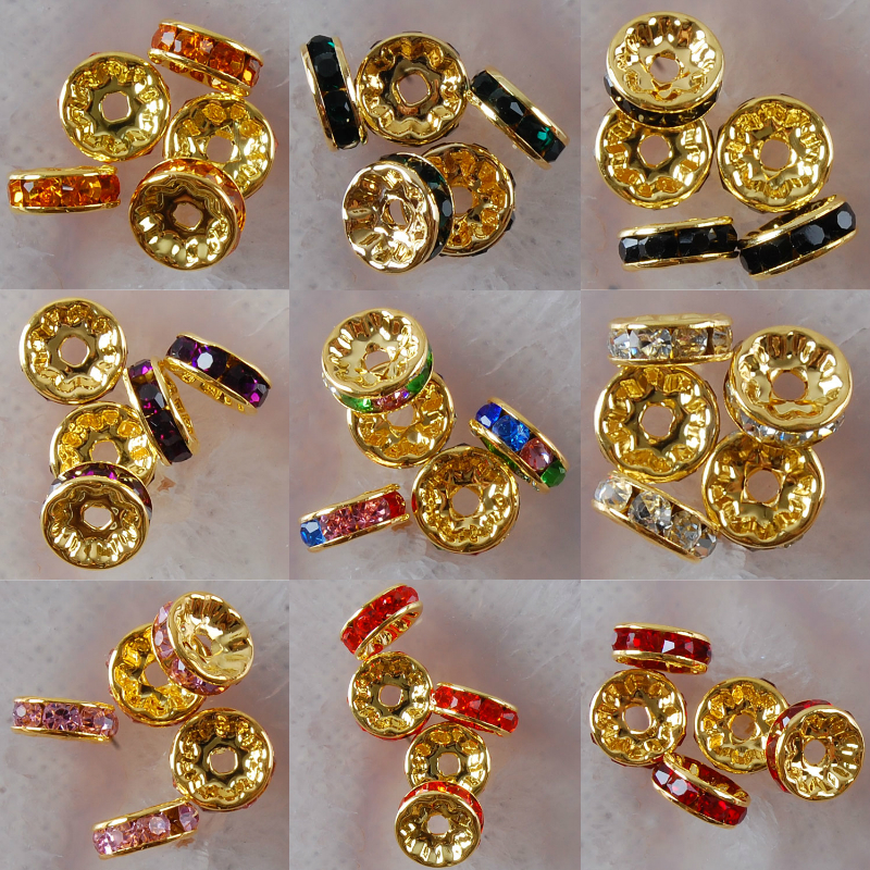 5Pcs Multicolor Crystal Gold C - Jewelry Making Classes บทวิจารณ์และราคา