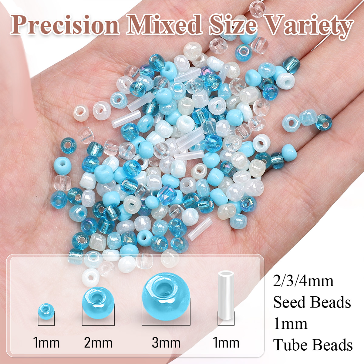 24 Grid Mixed Size Glass Seed  - Crimp Bead Tube บทวิจารณ์และราคา