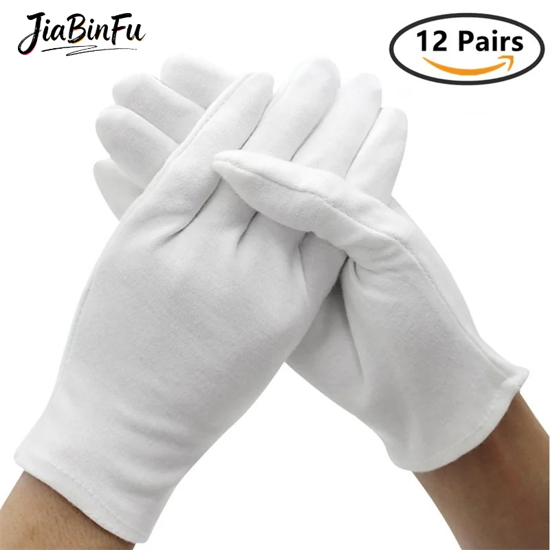 12/6 Pairs Cotton Work Gloves  - Jewelry Making Gloves บทวิจารณ์และราคา