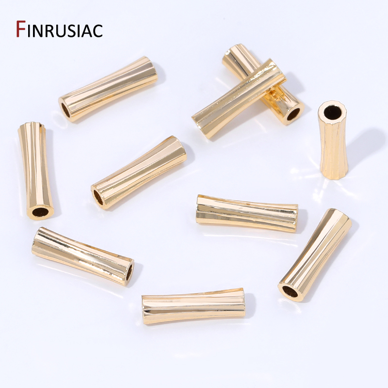 14K Gold Plated Brass Stripe T - Crimp Bead Tube บทวิจารณ์และราคา