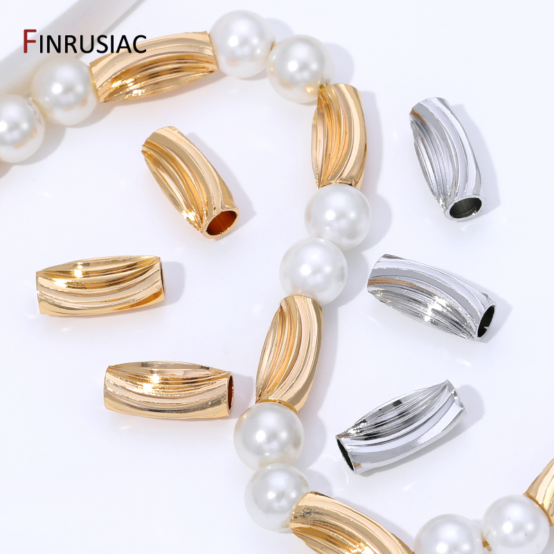 14K Gold Plated Brass Stripe T - Crimp Bead Tube บทวิจารณ์และราคา