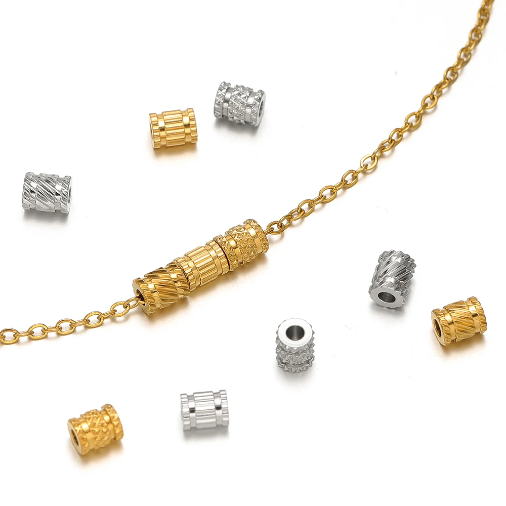 20pcs PVD Gold Stainless Steel - Crimp Bead Tube บทวิจารณ์และราคา