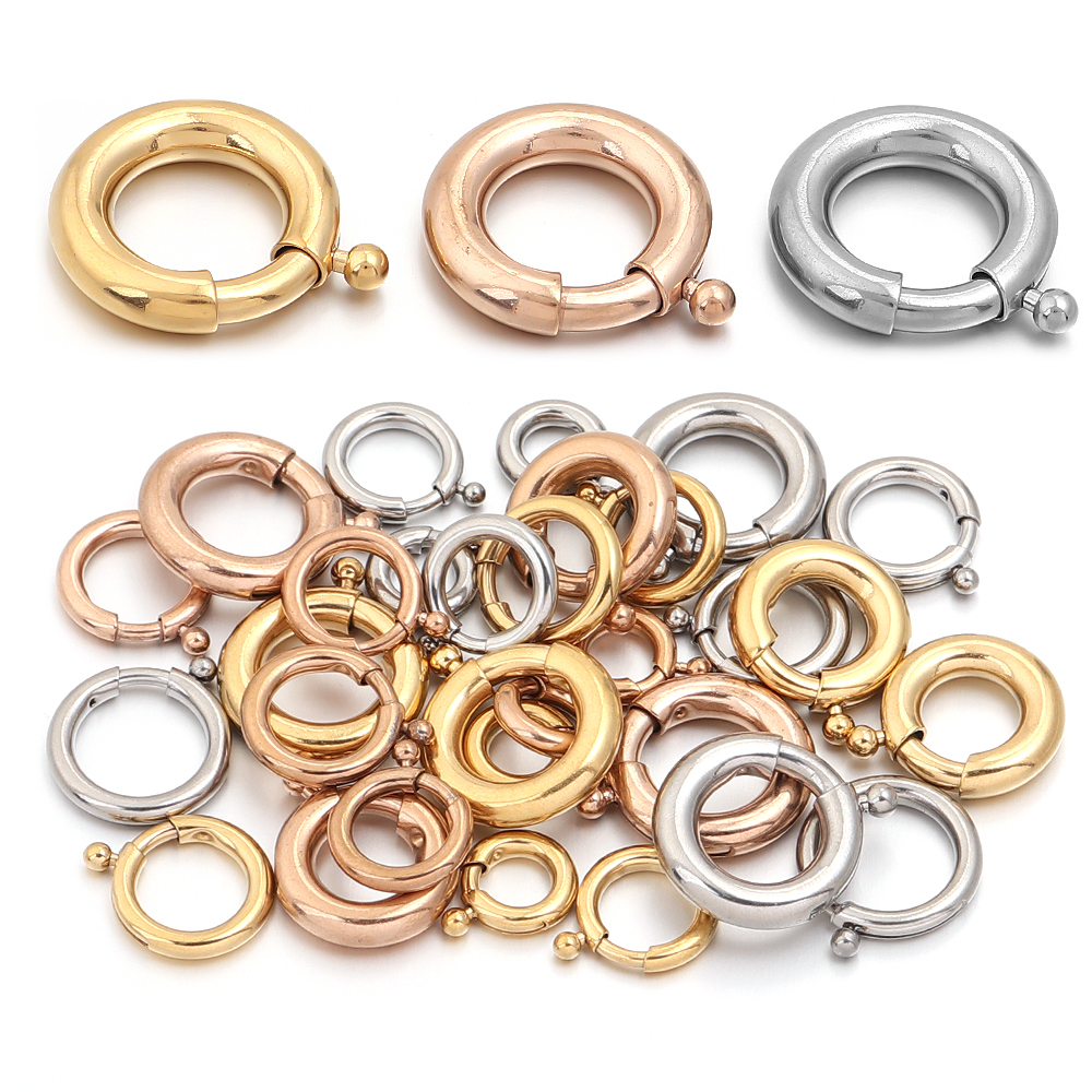 2pcs Stainless Steel Spring Cl - Jewelry Making Rings บทวิจารณ์และราคา
