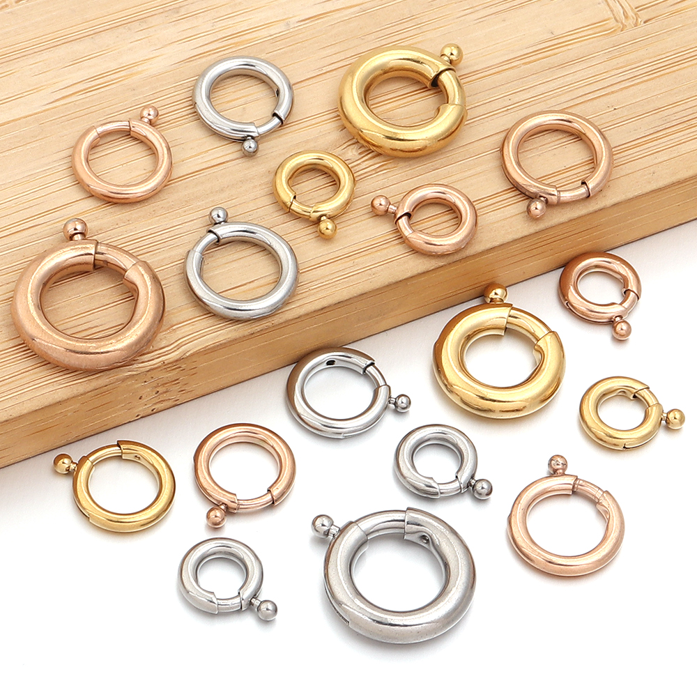 2pcs Stainless Steel Spring Cl - Jewelry Making Rings บทวิจารณ์และราคา