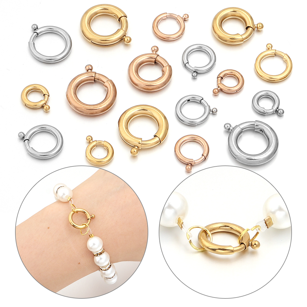 2pcs Stainless Steel Spring Cl - Jewelry Making Rings บทวิจารณ์และราคา