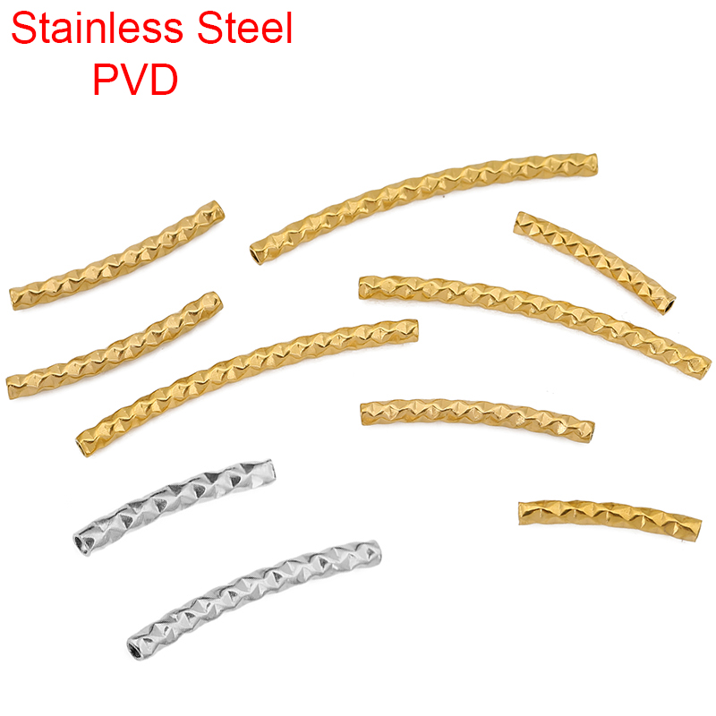 10pcs PVD Stainless Steel Curv - Crimp Bead Tube บทวิจารณ์และราคา
