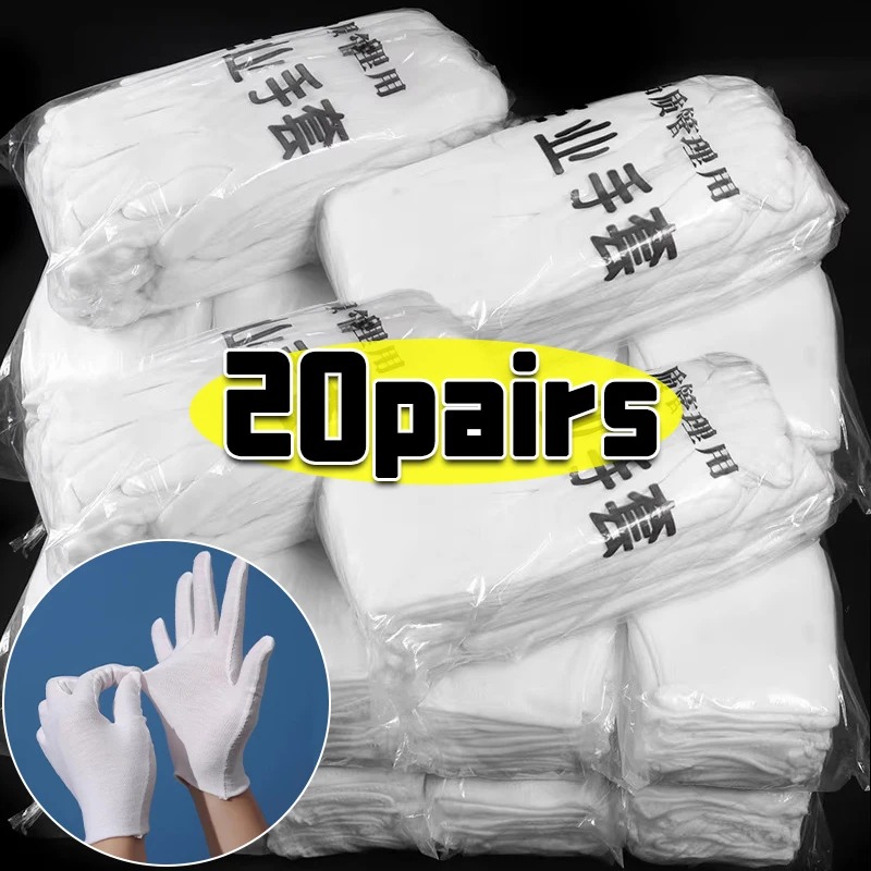 1-20pairs White Cotton Work Gl - Jewelry Making Gloves บทวิจารณ์และราคา