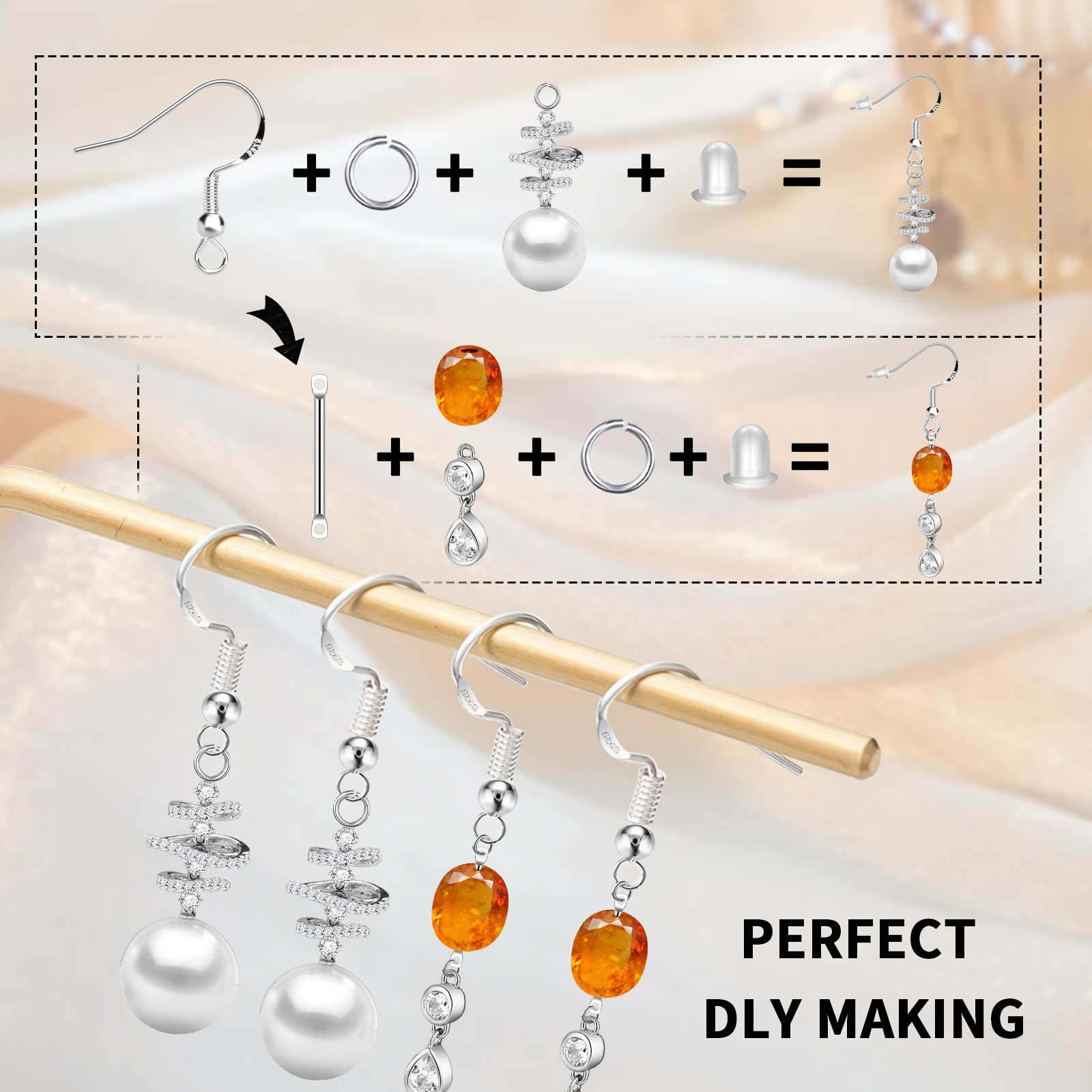 925 Silver/Gold Plated Earring - Jewelry Making Gold บทวิจารณ์และราคา