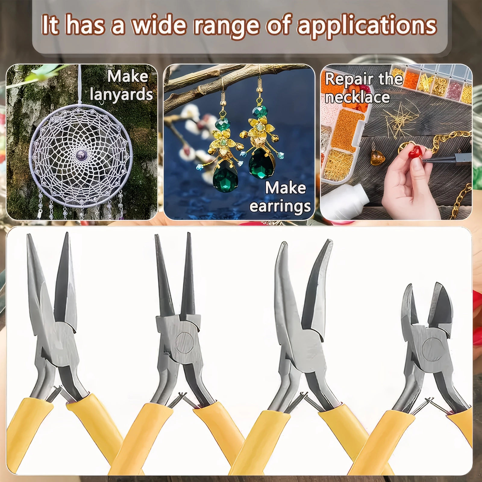 6/4/1pcs yellow Jewelry Making - Jewelry Making Pliers Set บทวิจารณ์และราคา