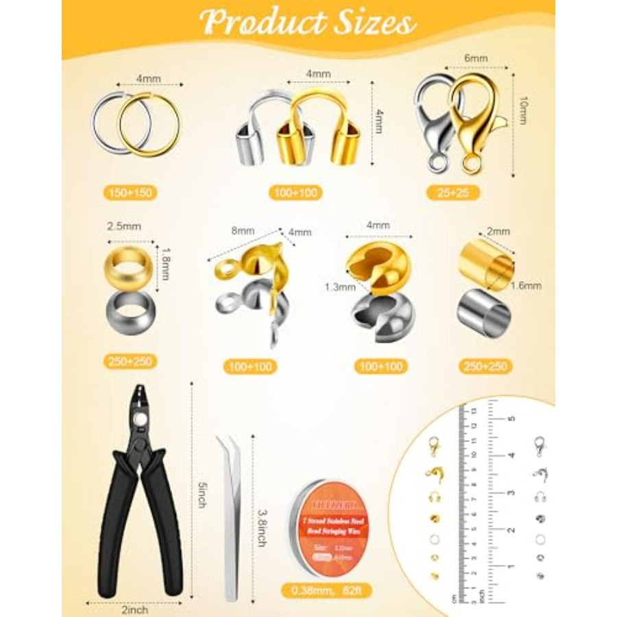 1950 Pcs Jewelry Making Cord E - Crimp Bead Tube บทวิจารณ์และราคา