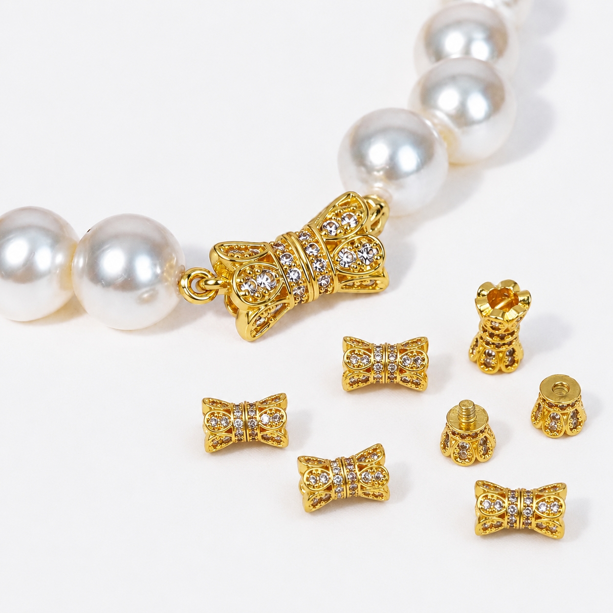 2pcs 18K Gold Plated Cubic Zir - Jewelry Making Gold บทวิจารณ์และราคา