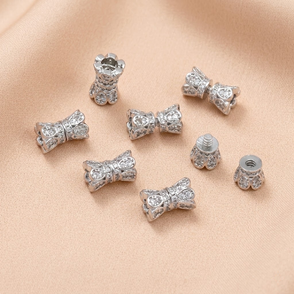2pcs 18K Gold Plated Cubic Zir - Jewelry Making Gold บทวิจารณ์และราคา
