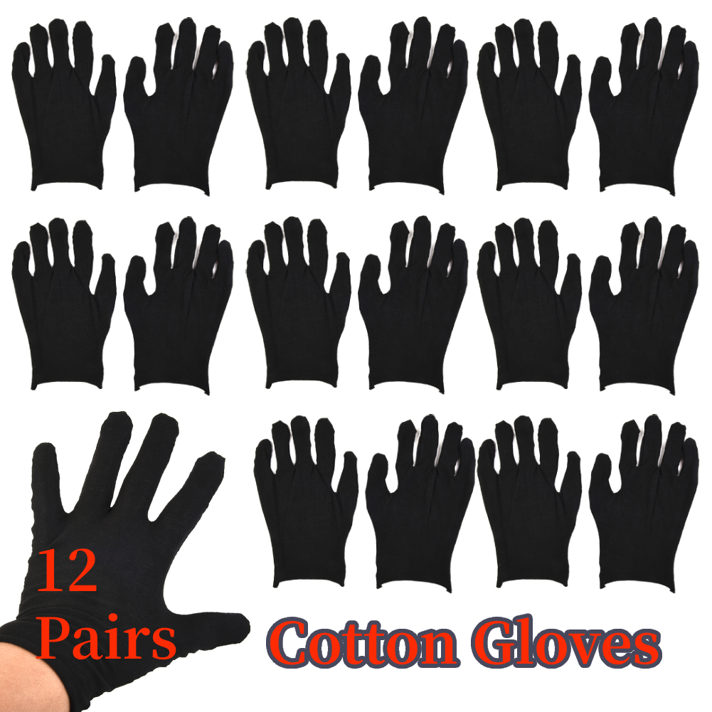 12 Pairs Black Cotton Gloves S - Jewelry Making Gloves บทวิจารณ์และราคา
