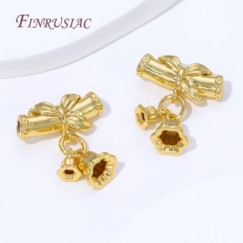 2/4/8Pcs 18K Gold Plated Bail  - Crimp Bead Tube บทวิจารณ์และราคา