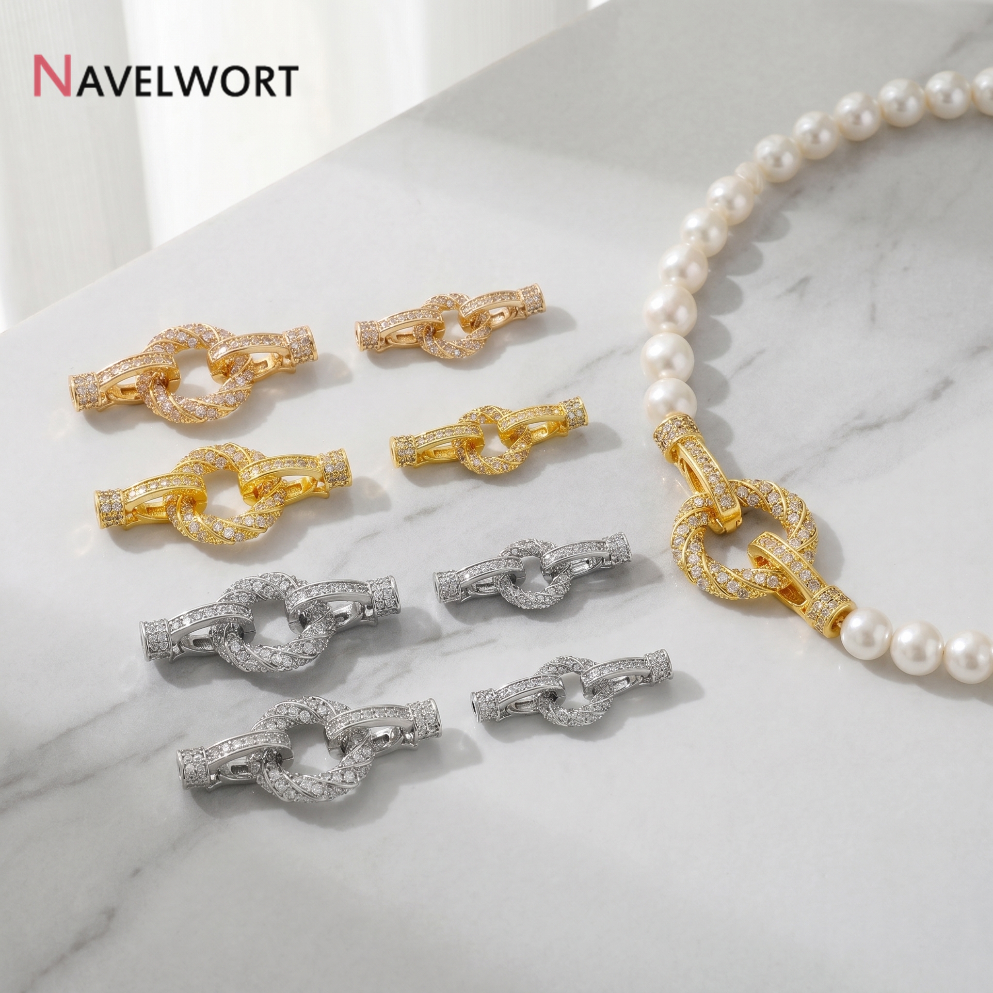18K Gold Plated Brass With Zir - Jewelry Making Gold บทวิจารณ์และราคา