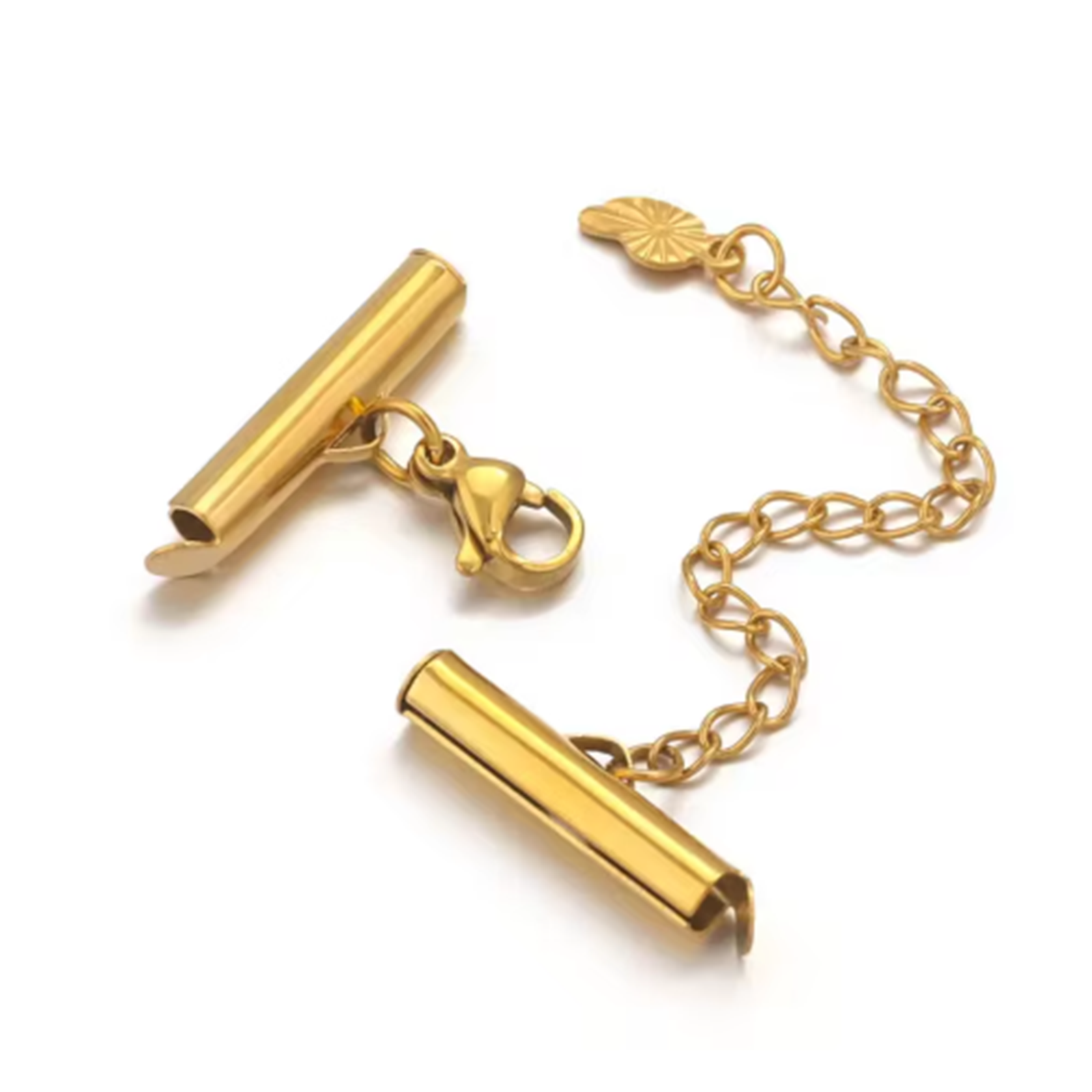 8pcs Stainless Steel Gold Plat - Crimp Bead Tube บทวิจารณ์และราคา