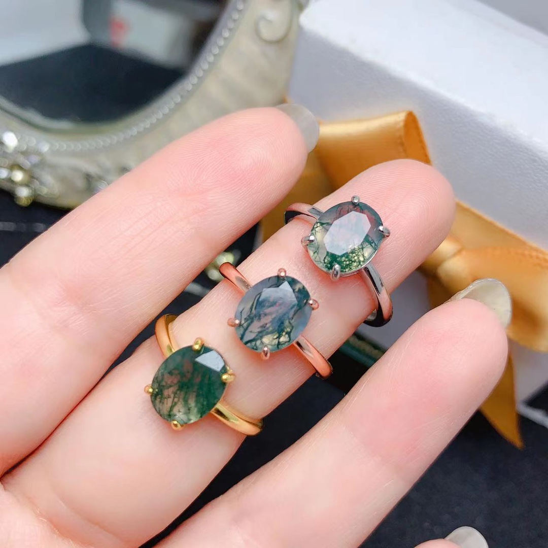 Natural Moss Agate 8x10mm Enga - Jewelry Making University บทวิจารณ์และราคา
