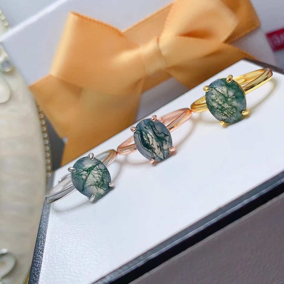 Natural Moss Agate 8x10mm Enga - Jewelry Making University บทวิจารณ์และราคา