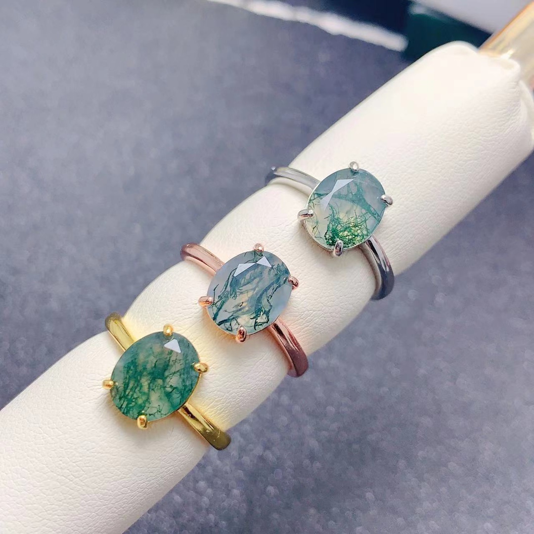 Natural Moss Agate 8x10mm Enga - Jewelry Making University บทวิจารณ์และราคา