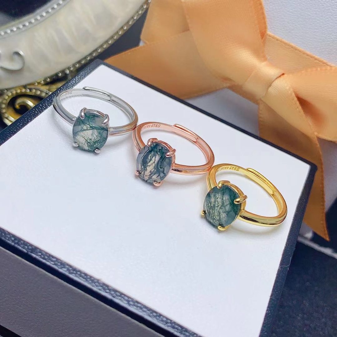 Natural Moss Agate 8x10mm Enga - Jewelry Making University บทวิจารณ์และราคา