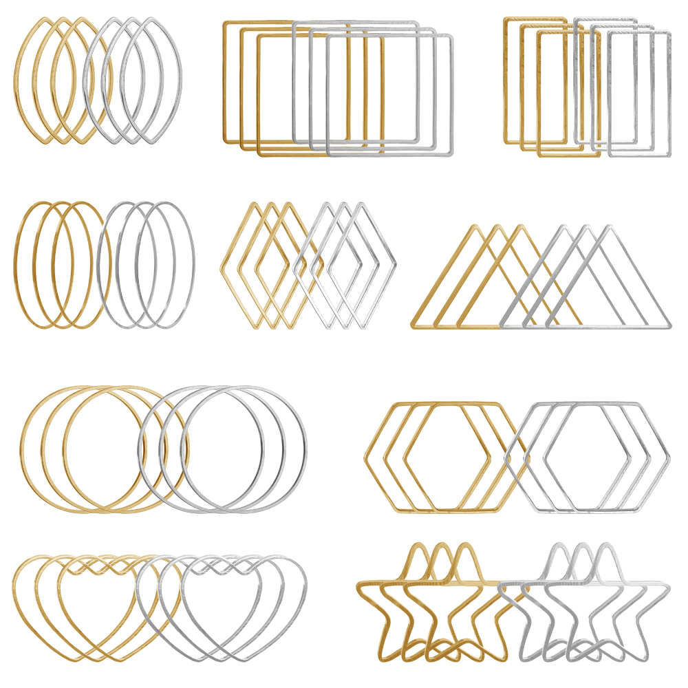 20Pcs Gold Silver Hollow Frame - Jewelry Making Gold บทวิจารณ์และราคา