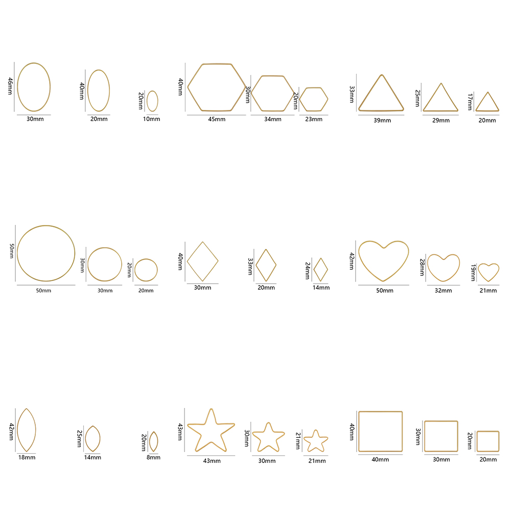 20Pcs Gold Silver Hollow Frame - Jewelry Making Gold บทวิจารณ์และราคา