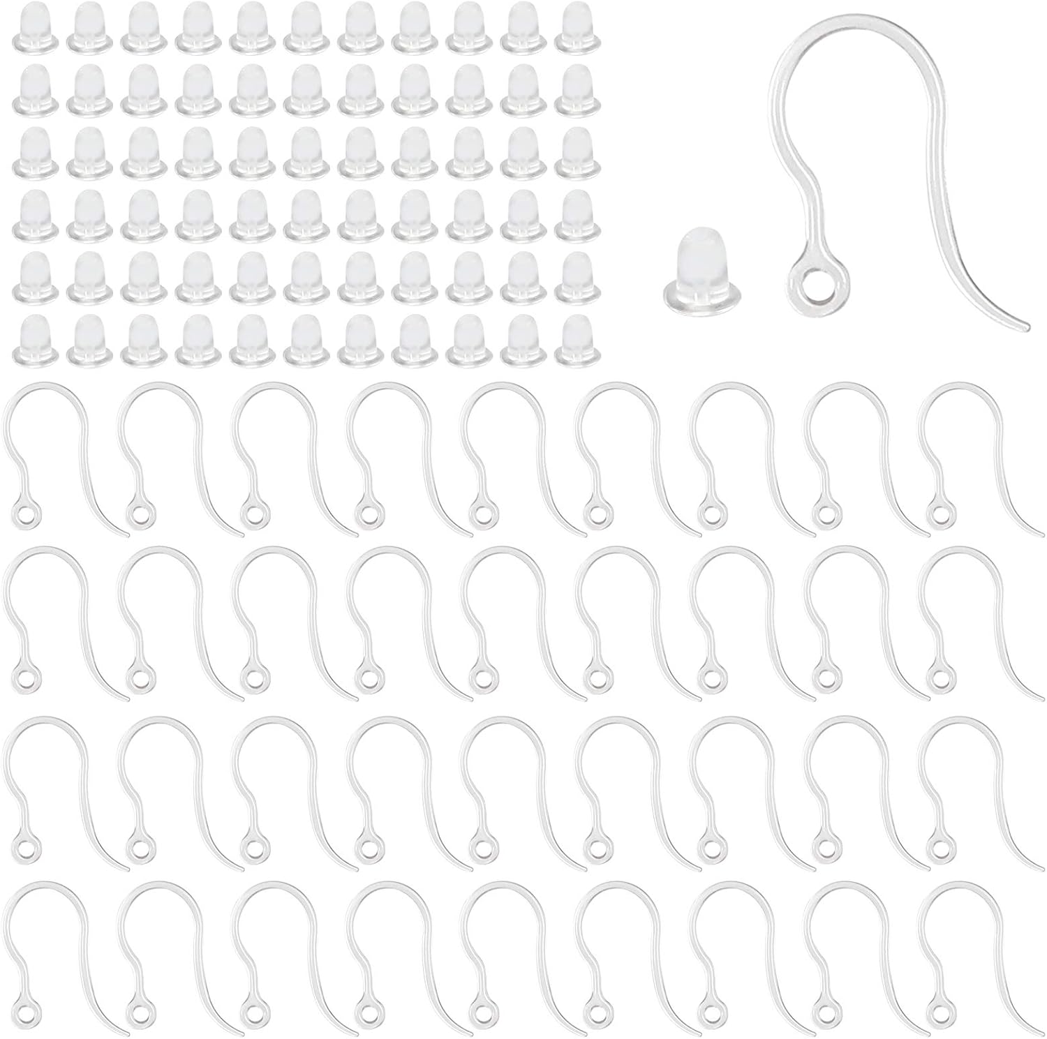 40pcs Clear Plastic Earring Ho - Jewelry Making Yarn บทวิจารณ์และราคา