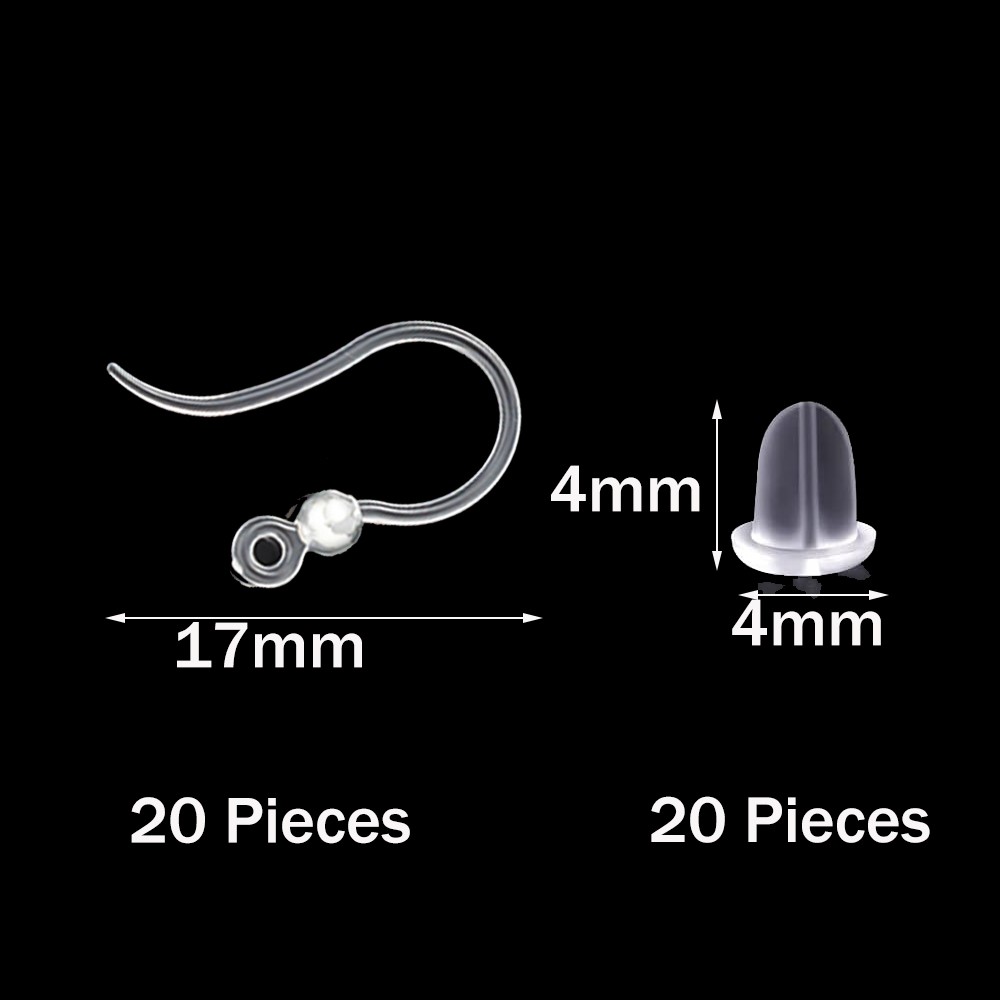 40pcs Clear Plastic Earring Ho - Jewelry Making Yarn บทวิจารณ์และราคา