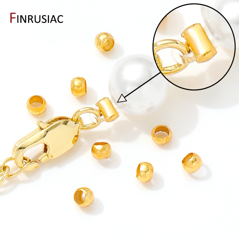 18K Gold Plated Brass Round/Tu - Crimp Bead Tube บทวิจารณ์และราคา