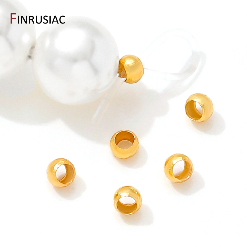 18K Gold Plated Brass Round/Tu - Crimp Bead Tube บทวิจารณ์และราคา