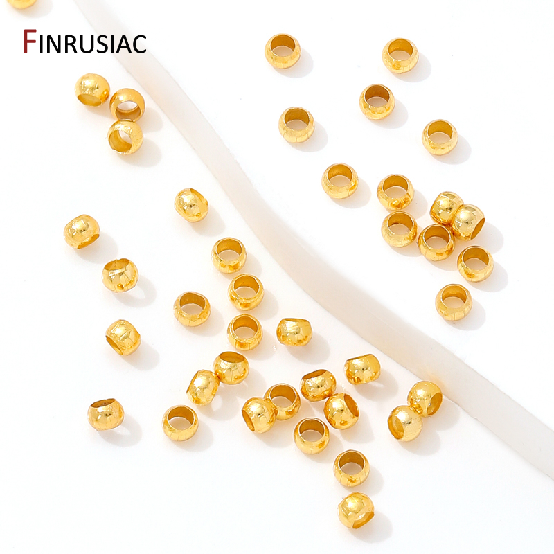18K Gold Plated Brass Round/Tu - Crimp Bead Tube บทวิจารณ์และราคา